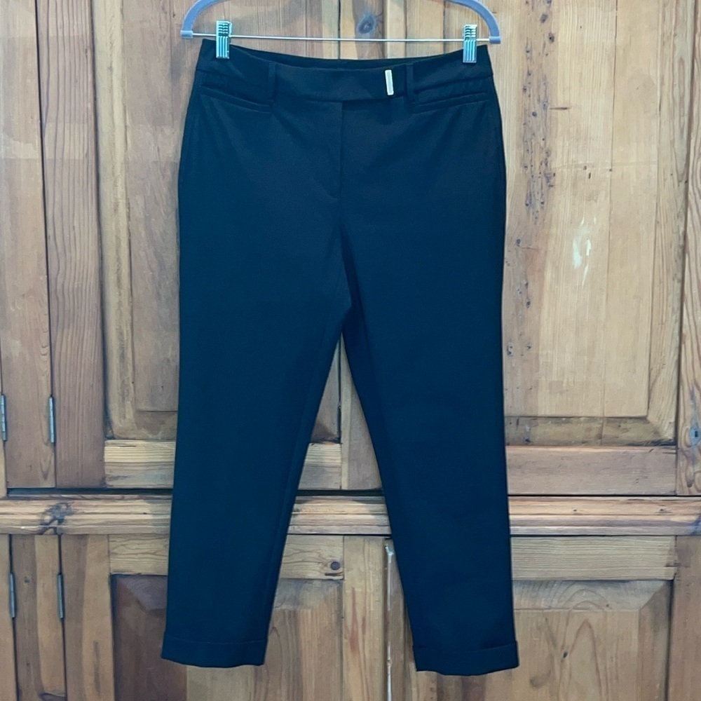 W.H.B.M Black Slim Crop Cotton Blend Pant Sz. 4 - Picture 1 of 17